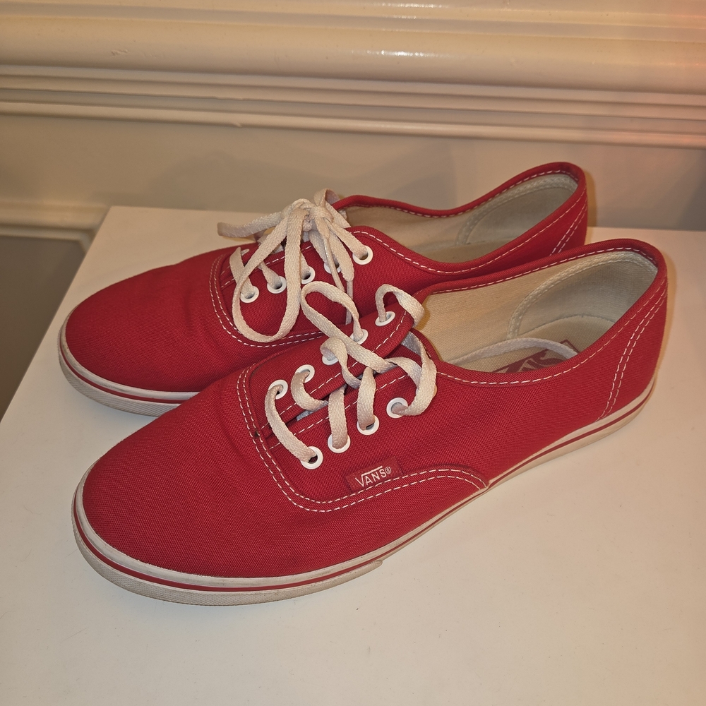 Vans Red Canvas Women's Shoes